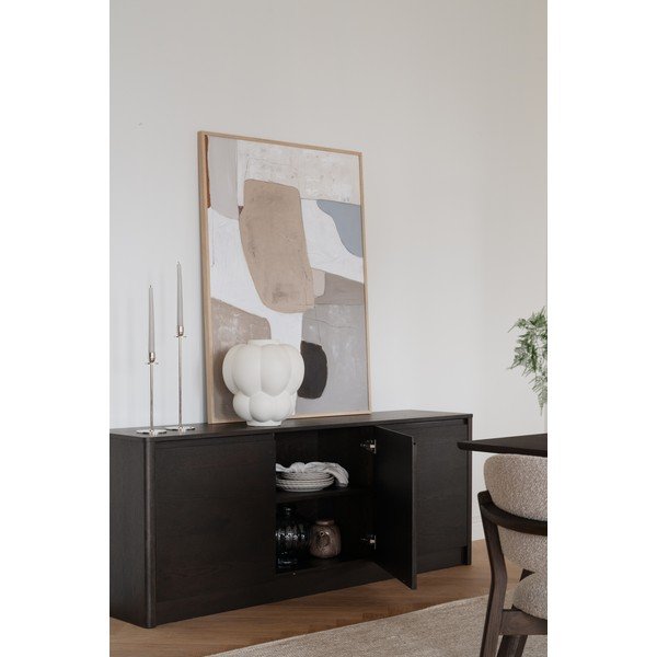Komoda u dekoru hrasta u tamnoj prirodnoj boji 180x70x40 cm Melstone – Rowico-image-3