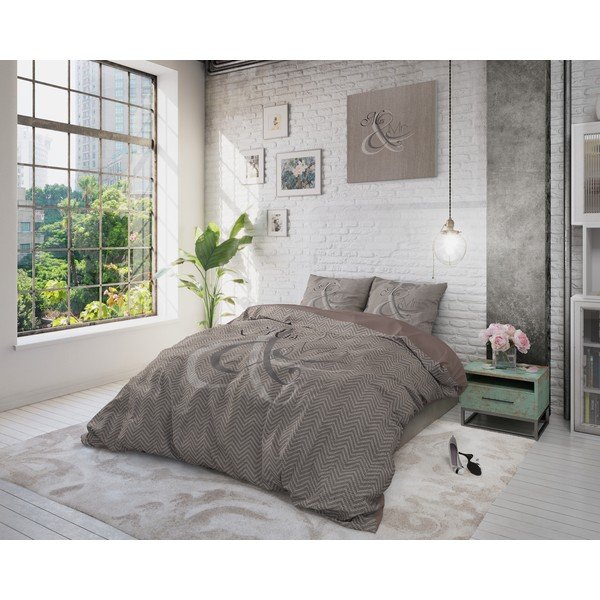 Pamučna posteljina Pure Cotton Pure Cotton Mr and Mrs Knitted, 140 x 200/220 cm-image-3