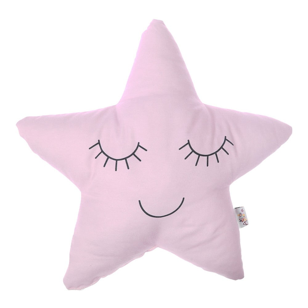 Svjetloružičasti pamučni dječji jastuk Mike & Co. NEW YORK Pillow Toy Star, 35 x 35 cm