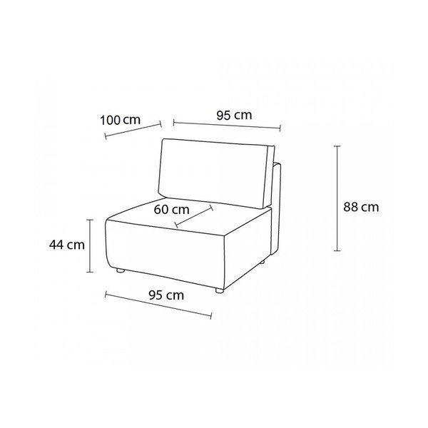 Tamno plava modularna sjedeća garnitura od samta (srednji modul ) Nihad modular – Bobochic Paris-image-4