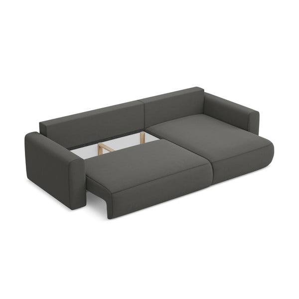 Tamno siva baršunasti sklopiva/s prostorom za odlaganje kutna garnitura (s desnim kutom/s ležaljkom) Kapua – Makamii-image-4