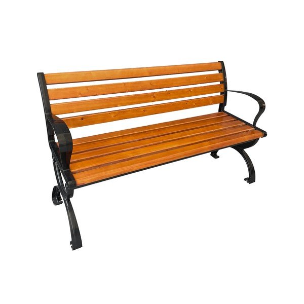 Vrtna klupa od masivnog drveta/metalna u prirodnoj boji Norwich – Garden Pleasure