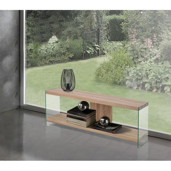 Staklena TV komoda u prirodnoj boji 120x45x29,5 cm Nancy – Tomasucci-image-1
