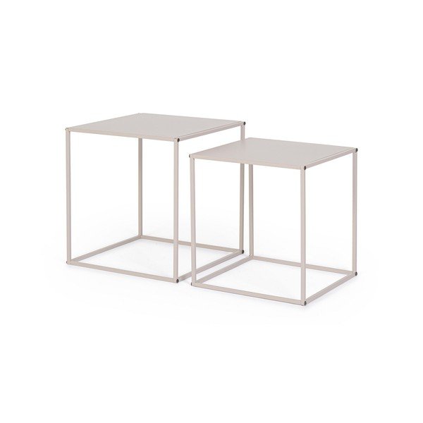 Bež metalni stolići za kavu u setu 2 kom 38x38 cm Alrik – Yes Everyday