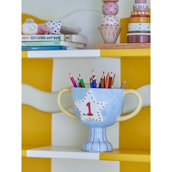 Keramička ručno oslikana ukrasna tegla za cvijeće Trophy – Bloomingville Mini-image-1