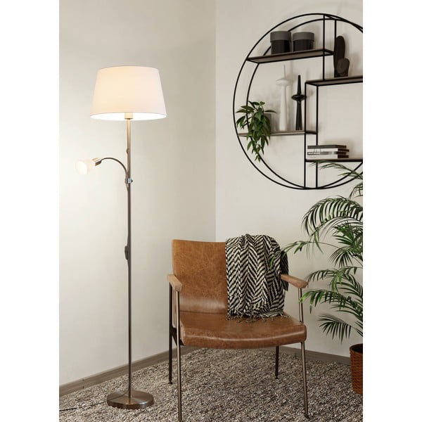 Siva stojeća svjetiljka sa staklenim sjenilom/s tekstilnim sjenilom (visina 170 cm) CONESA – EGLO-image-2