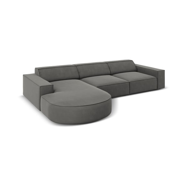 Siva baršunasta kutna garnitura (lijevi kut) Jodie - Micadoni Home-image-4