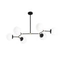 Crno-bijela viseća svjetiljka sa staklenim sjenilom Damar – Opviq lights