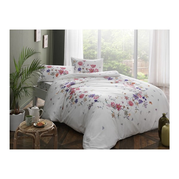 Pamučna posteljina s posteljinom za bračni krevet Madonna V3 Pink, 200 x 220 cm