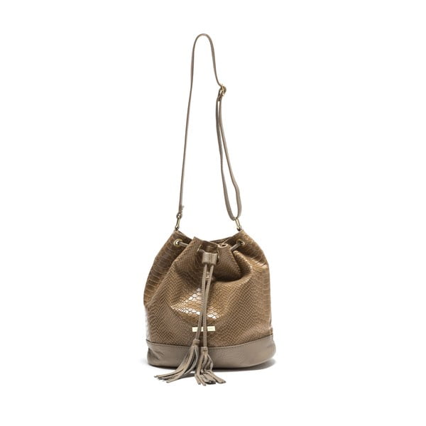 Sivo-smeđa kožna torbica Isabella Rhea Paolina