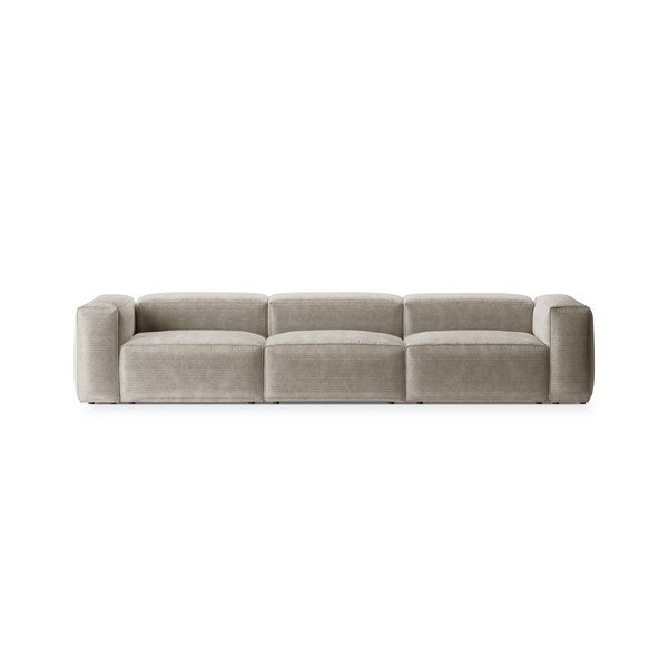 Bež sofa od samta 364 cm Bergamo – Cosmopolitan Design