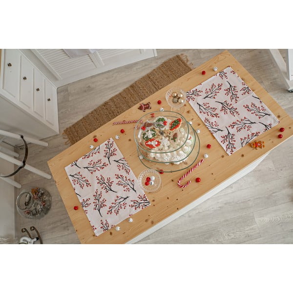 Božićni platneni stolnjak u setu od 2 kom 45x35 cm Rowan Berries - Butter Kings-image-1