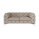 Sivo-bež baršunasti sofa 185 cm Chelsea – Ropez