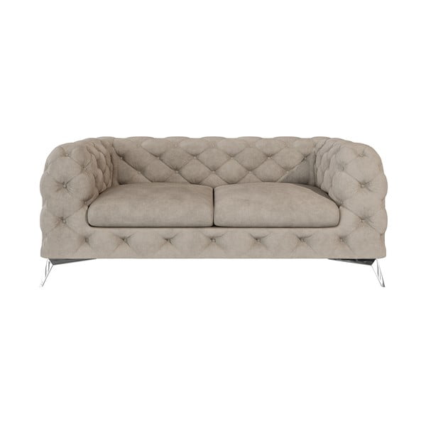 Sivo-bež baršunasti sofa 185 cm Chelsea – Ropez