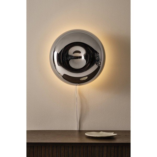 Željezna zidna lampa s utikačem u sjajno srebrnoj boji ø 35 cm Ragge – Jotex-image-1