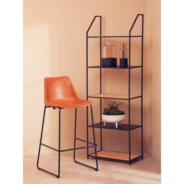Crni/u prirodnoj boji metalni regal 61x179x34 cm Depok – Premier Housewares-image-1
