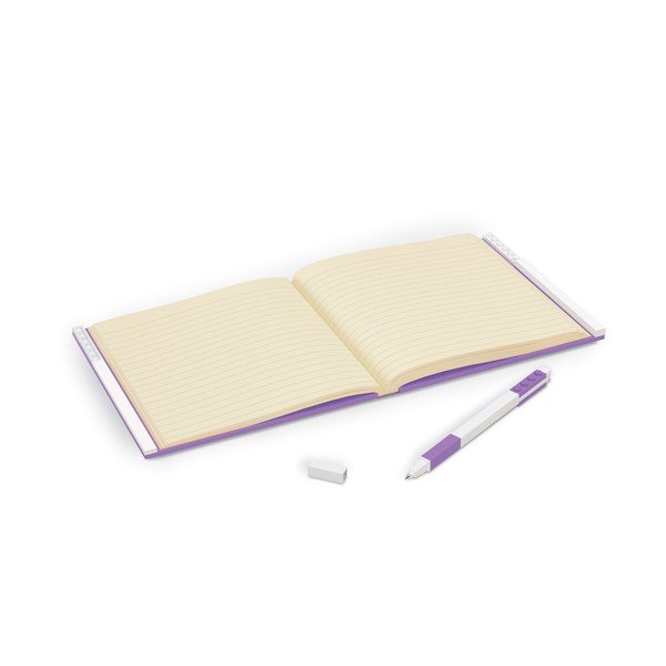 Ljubičasta četvrtasta bilježnica s gel kemijskom olovkom LEGO®, 15,9 x 15,9 cm-image-1