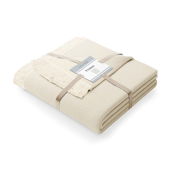 Svijetlo bež deka s dodatkom pamuka AmeliaHome Franse, 150 x 200 cm-image-2