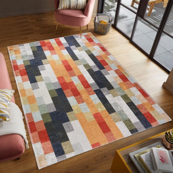 Narančasti/sivi periv tepih 160x230 cm Blocks of Fun – Vitaus-image-1