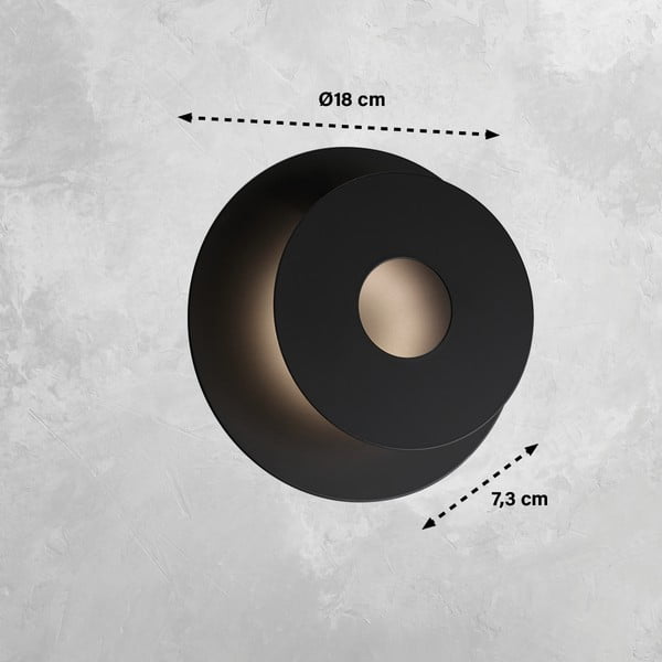 Crna LED zidna lampa Hennes – Fischer & Honsel-image-2