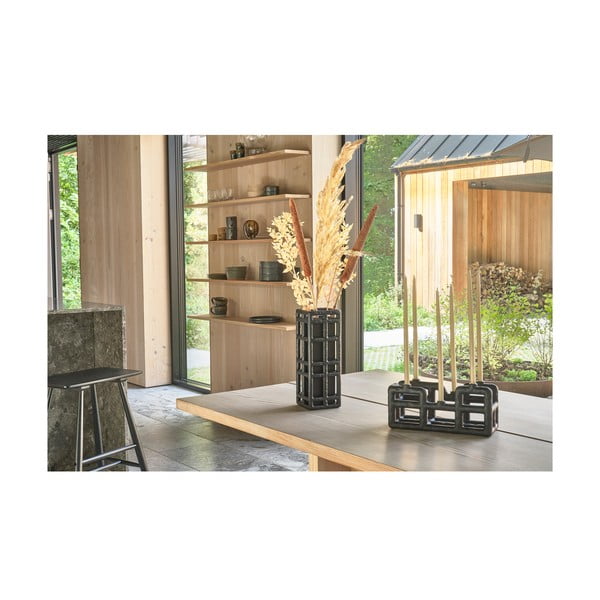 Crna ručno izrađena vaza od polyresina (visina 30 cm) Lyst – Villa Collection-image-1