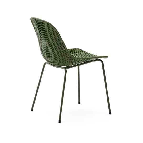 Tamno zelena metalna vrtna stolica Quinby – Kave Home-image-3