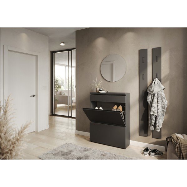 Antracitno sivi ormarić za cipele 80x107x29 cm Baldone – Germania-image-1