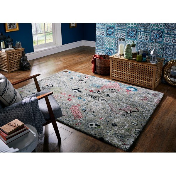 Sivi ručno tkani tepih Flair Rugs Persian Fusion, 120 x 170 cm-image-3