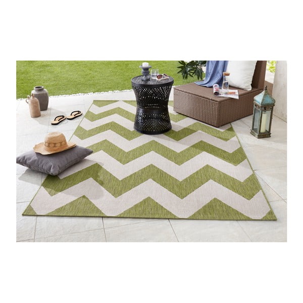 Zeleno bijeli vanjski tepih NORTHRUGS Unique, 200 x 290 cm-image-2