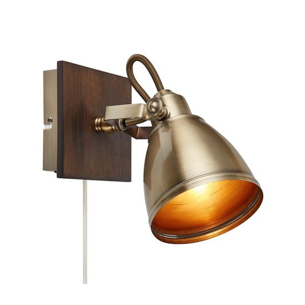 Smeđa zidna svjetiljka Markslöjd Native, visina 18,5 cm