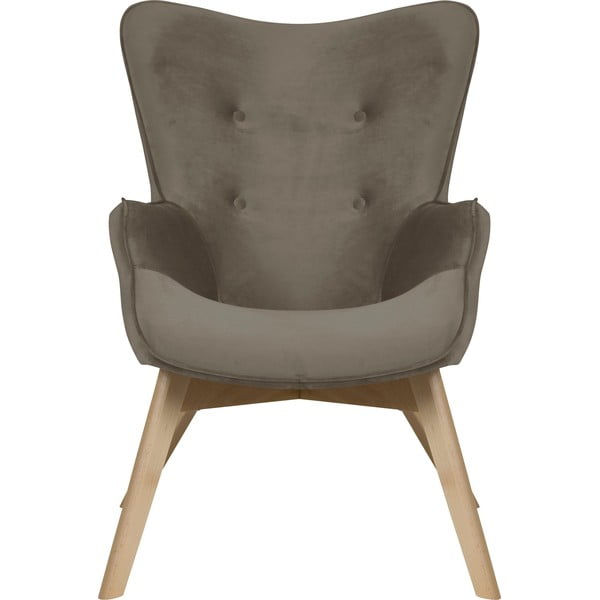 Svjetlo smeđa baršunasta fotelja Niko – Ropez-image-2