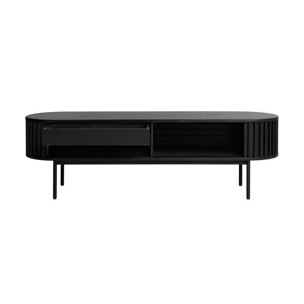 Crna TV komoda u dekoru hrasta 48x160 cm Siena – Unique Furniture-image-3