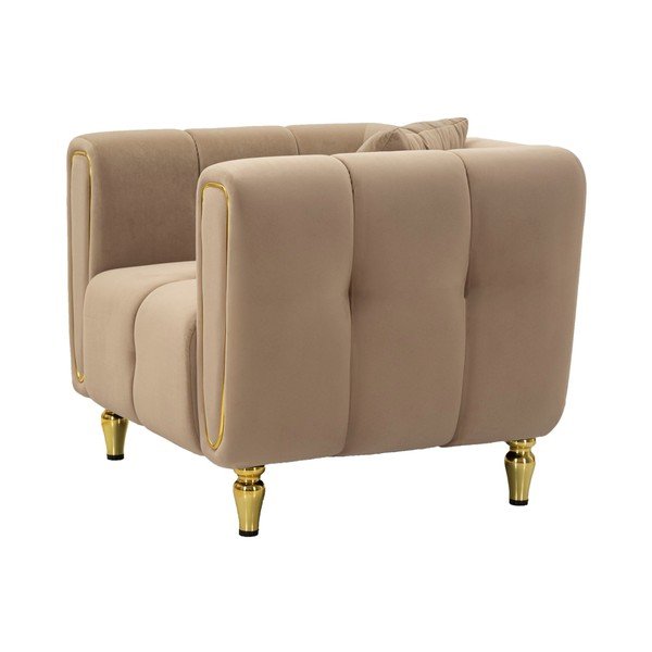 Smeđe-siva baršunasti fotelja Alma – Mauro Ferretti-image-3