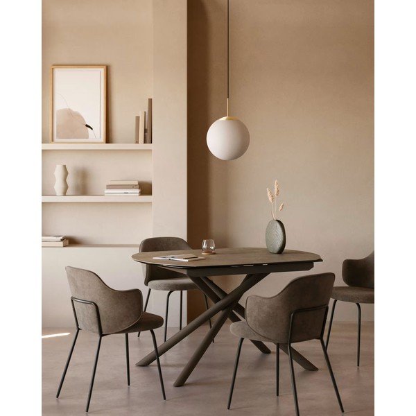 Proširiv blagovaonski stol s dodatnom pločom s keramičkom daskom 100x130 cm Yodalia – Kave Home-image-1
