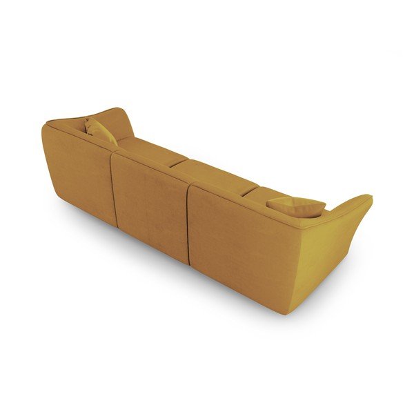 Senf žuta sofa od bouclé tkanine 292 cm Tokyo – Cosmopolitan Design-image-2