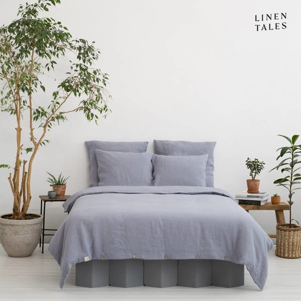 Svijetlo siva posteljina za krevet za jednu osobu od konopljinog vlakna 135x200 cm - Linen Tales