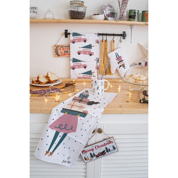 Pamučna kuhinjska krpa 2 kom s božićnim motivom 50x70 cm A Lots of Gifts – Butter Kings-image-1
