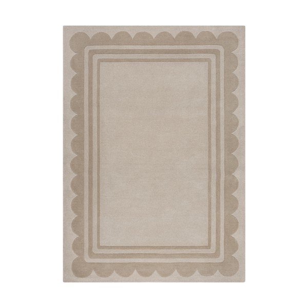 Ručno rađen vunen tepih u prirodnoj boji 160x230 cm Lois Scallop – Flair Rugs
