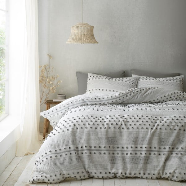 Bijela posteljina za krevet za jednu osobu 135x200 cm Aisha Tufted Spot – Pineapple Elephant