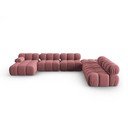 Ružičasta baršunasta sofa 379 cm Bellis – Micadoni Home