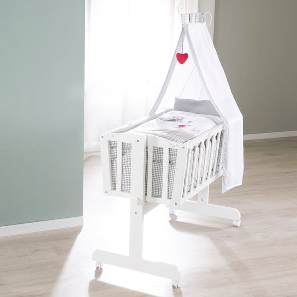 Bijela kolijevka na kotačićima/s baldihanom 40x90 cm Adam & Eule – Roba-image-4