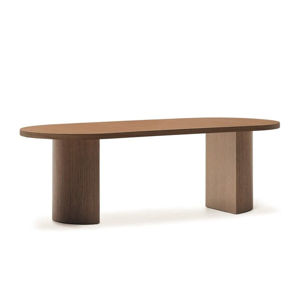 Okrugao blagovaonski stol s pločom stola u dekoru oraha 100x240 cm Nealy – Kave Home