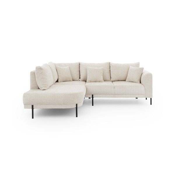 Bež kutna garnitura od šenila (s lijevim kutom/u obliku slova L) Mauris  – Ropez