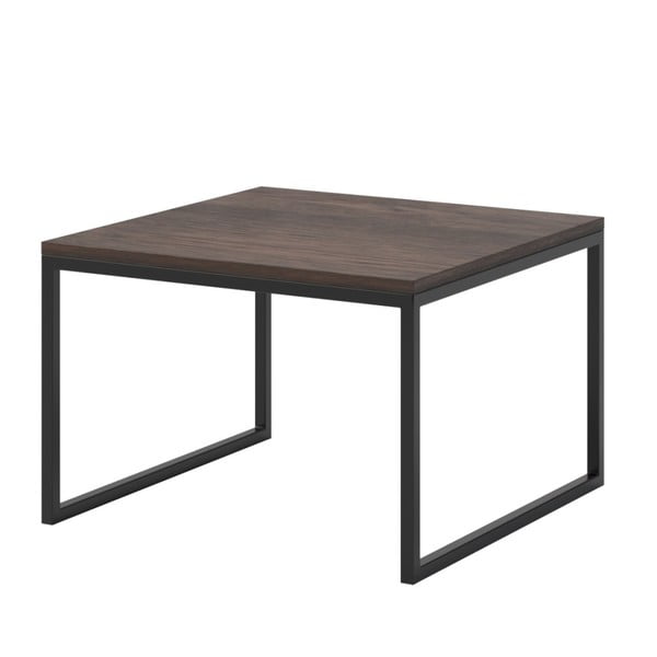 Stol za kavu s pločom od tamnog hrasta s crnom bazom MESONICA Eco, 60 x 60 cm