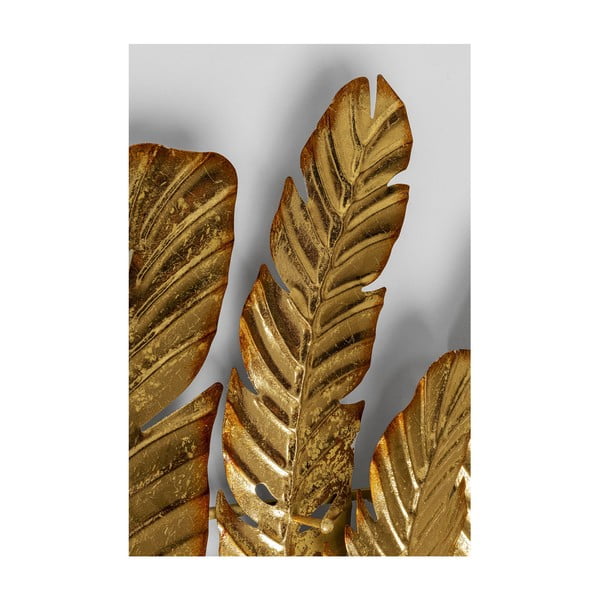 Metalna zidna vješalica u zlatnoj boji kare dizajnu list, širina 86 cm-image-3