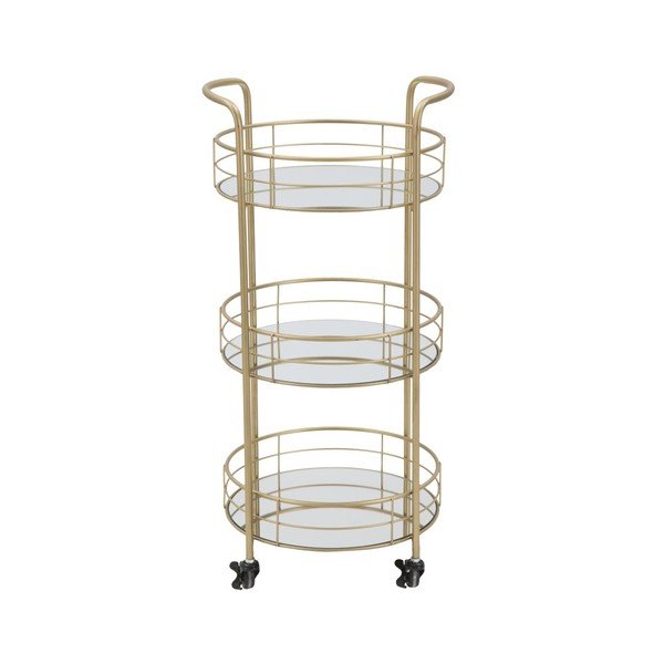 Kolica za posluživanje na 3 kata sa zlatnim dizajnom Mauro Ferretti Ronda-image-2