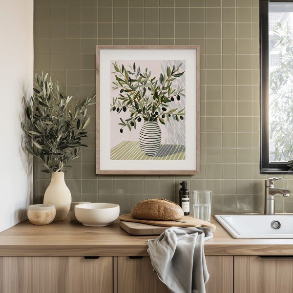 Tiskana slika s okvirom 40x50 cm Olive Bunch II – Styler-image-2