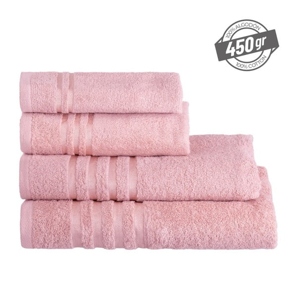 Ružičasti pamučan ručnik od frotira 70x140 cm Simple – Casa Selección-image-4