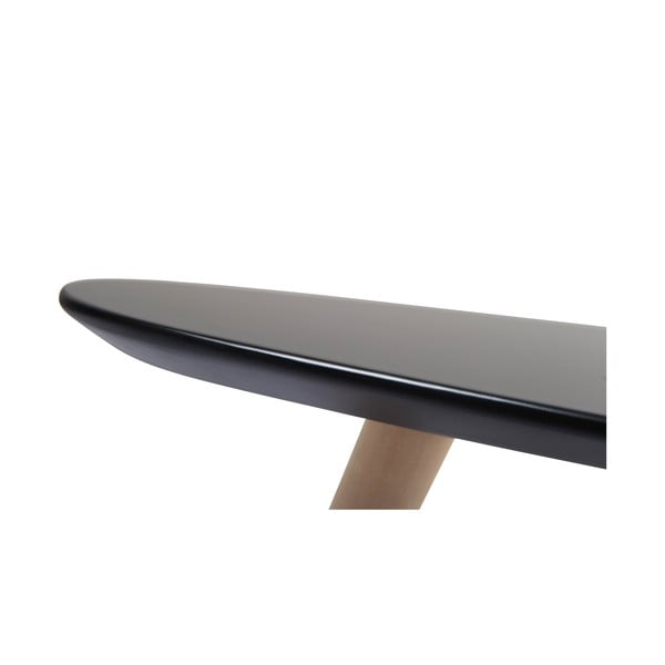 Crni stolić za kavu s nogama od bukovog drveta Furnhouse Fly, 116 x 66 cm-image-2