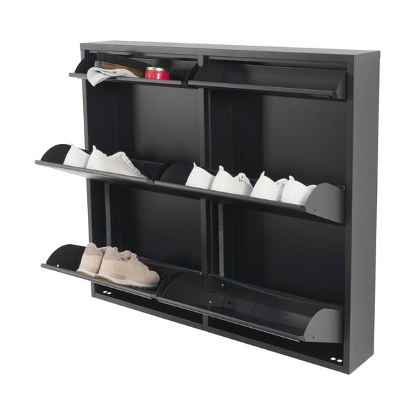 Crni metalni preklopni ormarić za cipele 98x86x15 cm Billy – Spinder Design-image-2